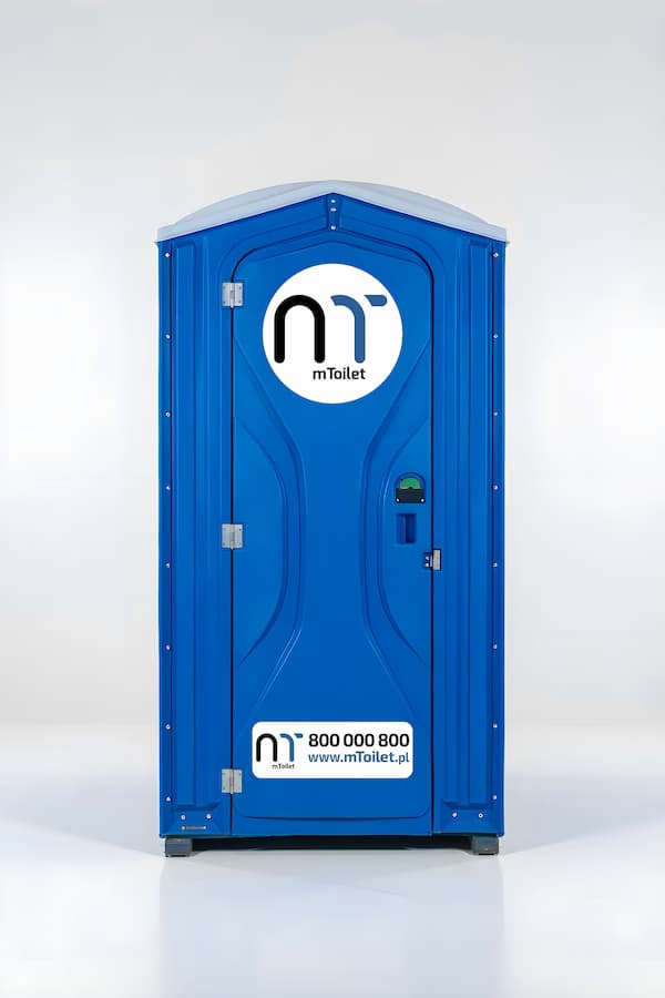 Standardowa toaleta przenośna mToilet na jasnym tle